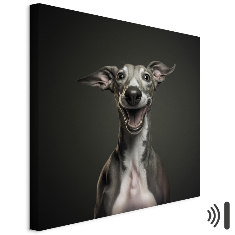 Canvas Print AI Greyhound Dog - Portrait of a Wide Smiling Animal - Square 150199 additionalImage 8