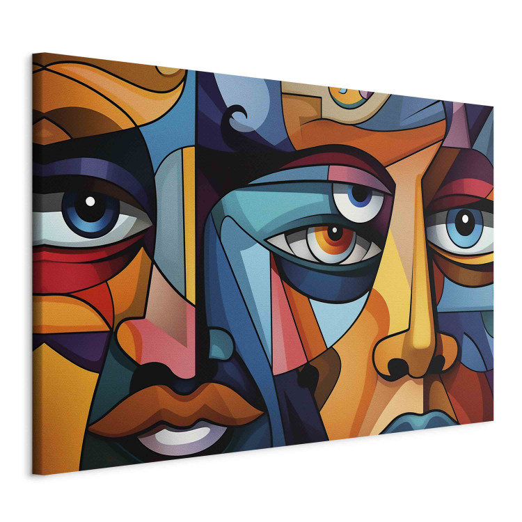 Large canvas print Colorful Faces - A Geometric Composition in the Style of Picasso [Large Format] 151099 additionalImage 2