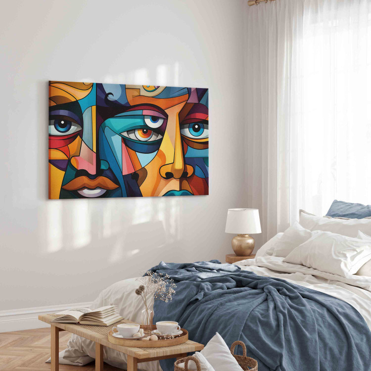 Large canvas print Colorful Faces - A Geometric Composition in the Style of Picasso [Large Format] 151099 additionalImage 3