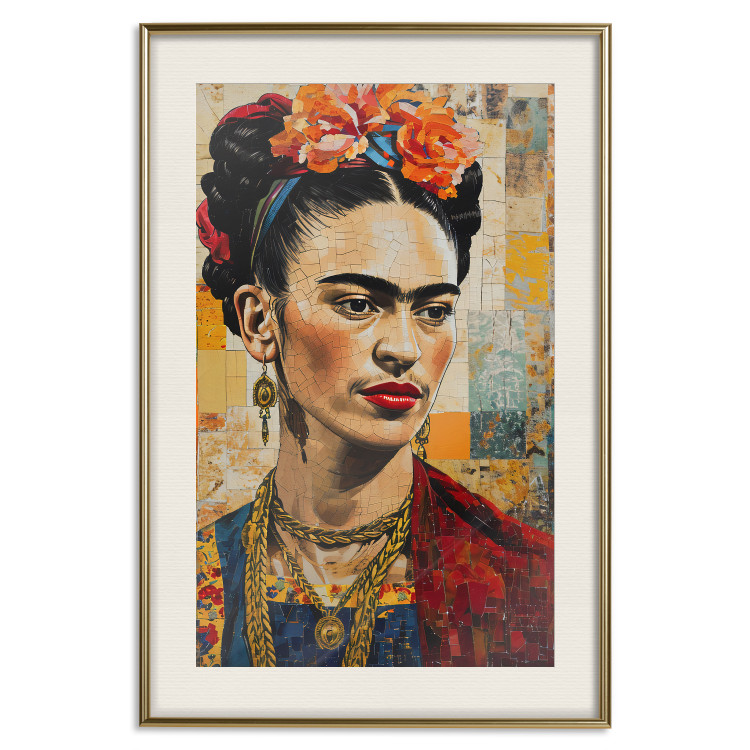 Wall Poster Frida Kahlo - Mosaic Portrait Inspired by Klimt’s Style 152199 additionalImage 24