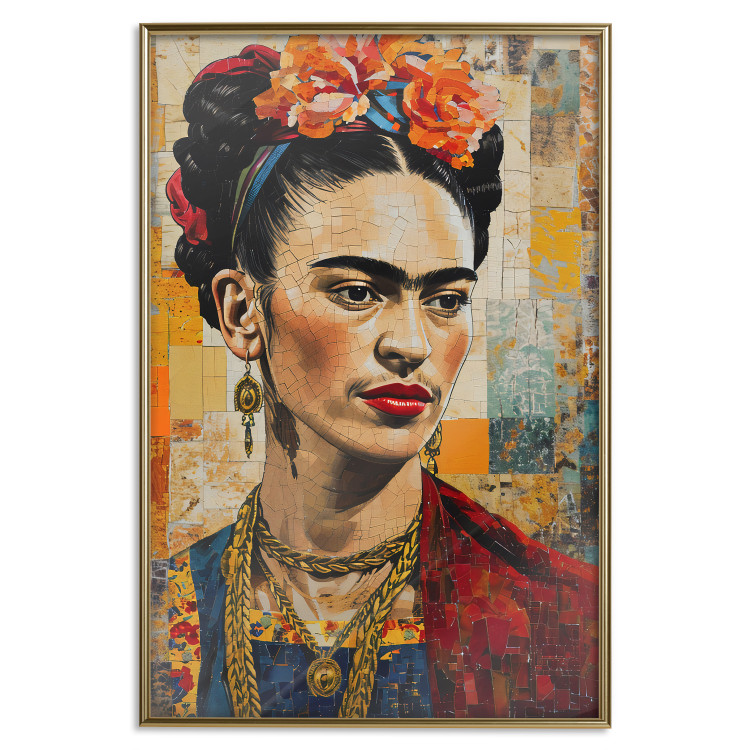 Wall Poster Frida Kahlo - Mosaic Portrait Inspired by Klimt’s Style 152199 additionalImage 21
