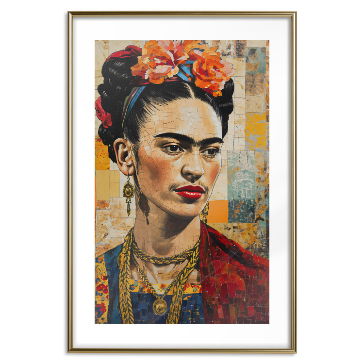 Wall Poster Frida Kahlo - Mosaic Portrait Inspired by Klimt’s Style 152199 additionalImage 23