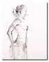 Canvas Print Sensual figure - feminine minimalist silhouette on a white background 48999
