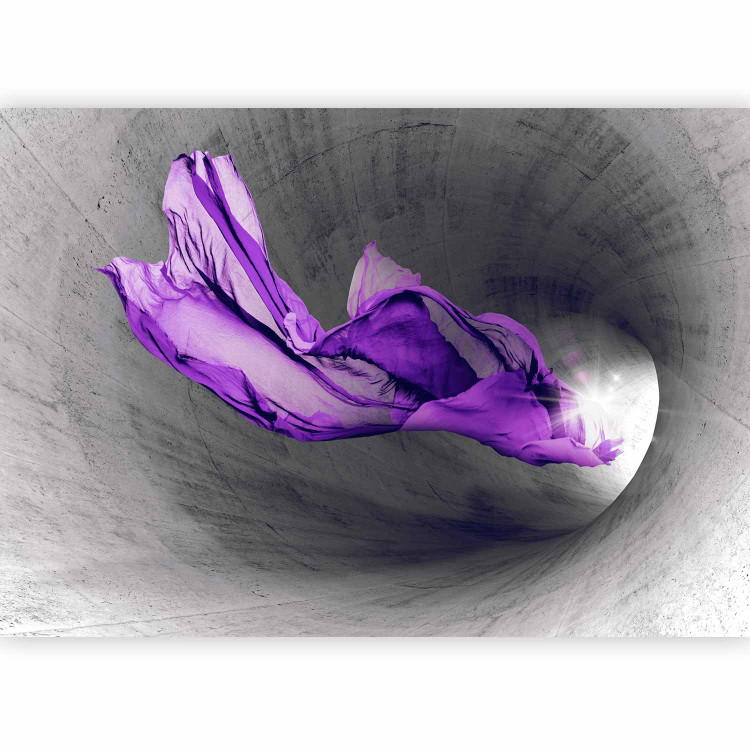 Photo Wallpaper Abstract Spirit - Purple Fabric Motif in Gray Concrete Tunnel 64699 additionalImage 1