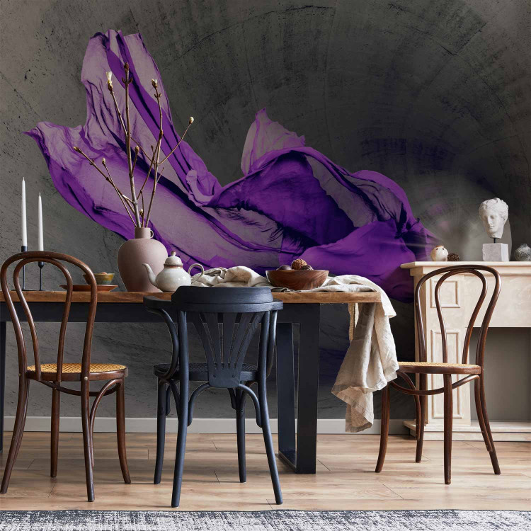 Photo Wallpaper Abstract Spirit - Purple Fabric Motif in Gray Concrete Tunnel 64699 additionalImage 6