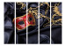 Room Separator Carnival II - mask next to golden jewels on black fabric 95299 additionalThumb 3