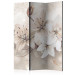 Room Divider Diamond Lilies - flowers in bright glow on a white background with ornaments 95599