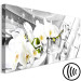 Canvas Curly Orchids - White Flowers on Gray Background with Shiny Squares 98199 additionalThumb 6